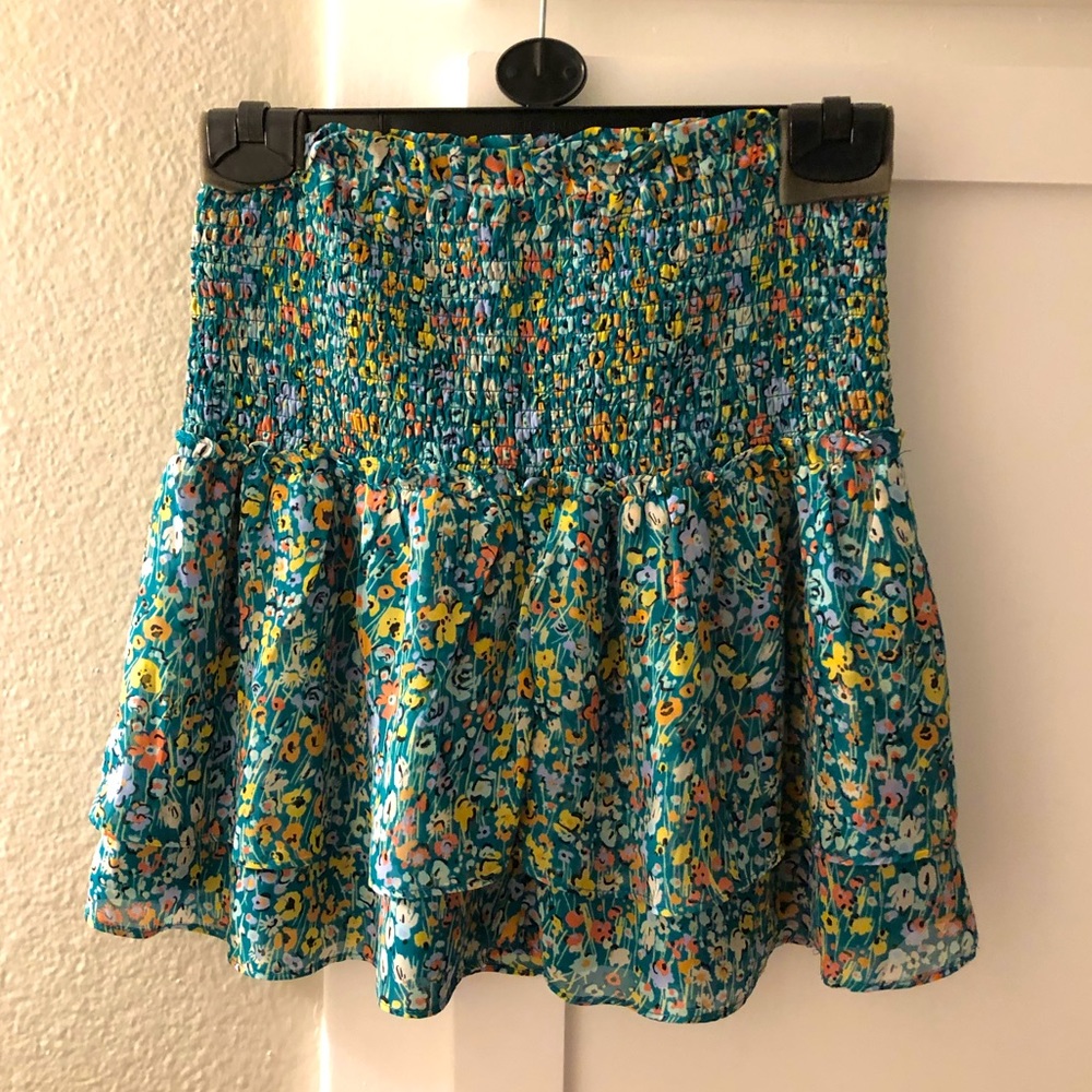 NWOT 19 Cooper Nordstrom ruched floral mini skirt, size s